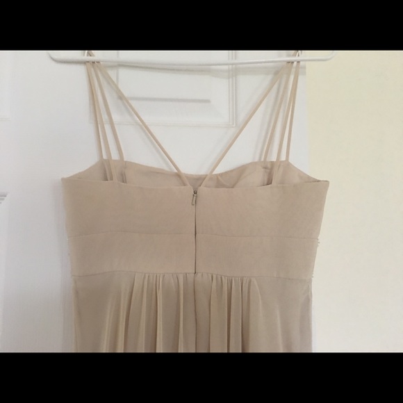 Long Spaghetti Strap Chiffon Dress w Beaded Empire - Picture 10 of 12